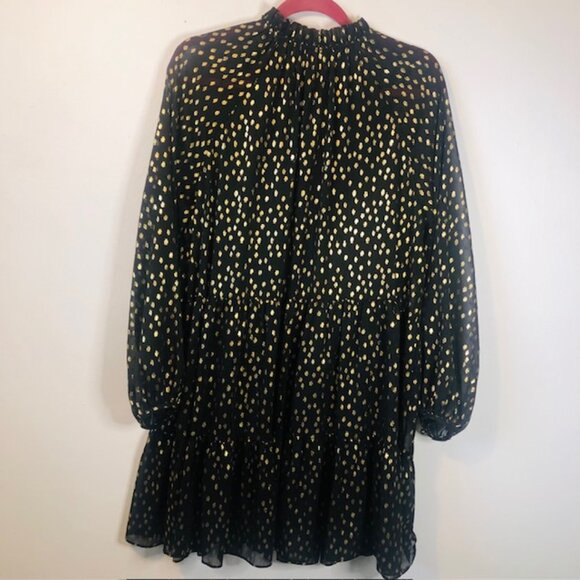 Sparkly Metallic Holiday H&M Mini Foil Metallic Printed Dress Size 6 - Picture 2 of 7